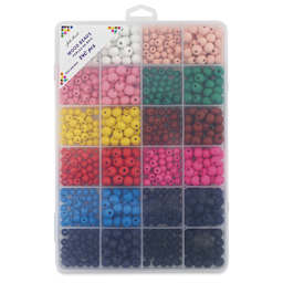 John Bead Color Mix Wood Bead Box - Set of 24 - front of packaging