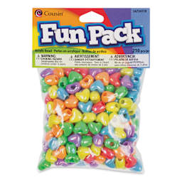 CousinDIY Fun Pack Acrylic Heart Beads - Pkg of 210, Assorted Colors front of packaging