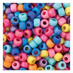 Cousin DIY Fun Pack Acrylic Large Hole Barrel Beads - Pkg of 280, Assorted Colors