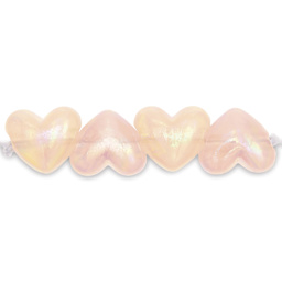 Rico Design Itoshii Plastic Heart Beads - Holographic Rose