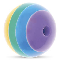 Rico Design Itoshii Plastic Bead - Striped Pearl, Rainbow, 18 mm Dia. - angled