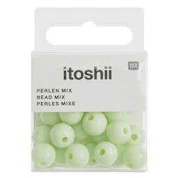 Rico Design Itoshii Plastic Beads - Pkg of 24, Light Green, 10 mm Dia.