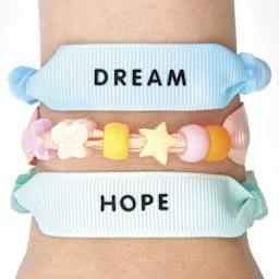 Rico Design Grosgrain Ribbon Bracelets - Pastel - finished bracelet examples