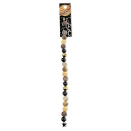 John Bead Solar System Glass Bead Strand - Saturn, 7", 8 mm Dia.