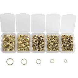Jewelry Made By Me Essential Jump Rings Set - Pkg of 700, Gold containers for different size rings