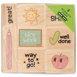Hero Arts Woodblock Teacher Stamps Set - Set of 8, Well Done front of packaging