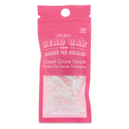 John Bead Bead Bar Czech Glass Bead Assortment - White, 20 g front of packaging