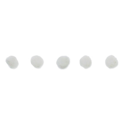 John Bead Pom Poms - Pkg of 65, White, 1/2" 