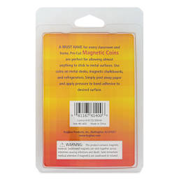 Hygloss Self-Adhesive Magnet Coins back of packaging