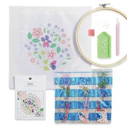 Rico Design Diamond Painting DIY Kit - Shimmering Flowers contents