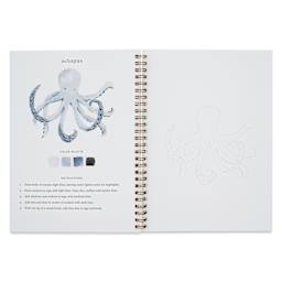 Emily Lex Studio Seaside Watercolor Workbook - 6-1/2" x 9", octopus