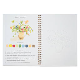 Emily Lex Studio Bouquets Watercolor Workbook - 6-1/2" x 9", poppy bouquet