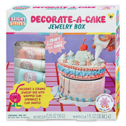 Bright Stripes Decorate-a-Cake Jewelry Box - 5-1/2" x 3", front of packaging