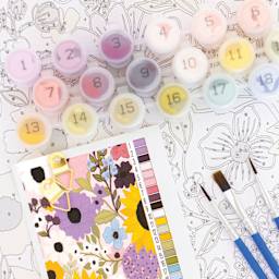 Elyse Breanne Paint By Number Kit - Rainbow Garden, contents