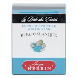 Herbin La Perle des Encres The Jewel of Inks Fountain Pen Ink - Bleu Calanque (Cove Blue), 30 ml, front of packaging