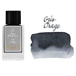 Herbin 1670 Anniversary Collection Fountain Pen Ink - Gris Orage, 15 ml  bottle with swatch