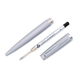 Diplomat Viper Ballpoint Pen - Silver Guilloche, disassembled