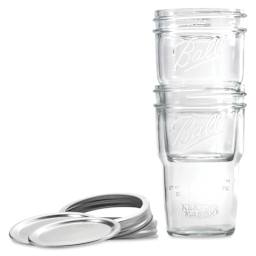 Ball Nesting Mason Jars and Lids - lids and two 16 oz jars stacked