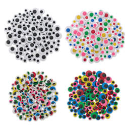 Creative Arts by Charles Leonard Painted Wiggle Eyes Variety Pack - Pkg of 500