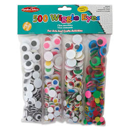 Creative Arts by Charles Leonard Painted Wiggle Eyes Variety Pack - Pkg of 500 front of packaging