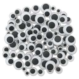 Creative Arts by Charles Leonard Wiggle Eyes - Pkg of 100, Black, Round, Assorted Sizes