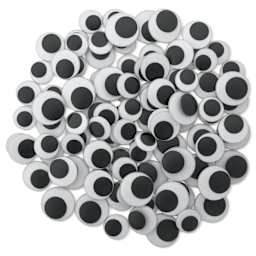 Creative Arts by Charles Leonard Wiggle Eyes - Pkg of 100, Black, Jumbo Round, Assorted Sizes