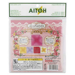 Aitoh 3D Roses Origami Kit - 5-7/8" x 5-7/8", Assorted, Pkg of 36, back of package