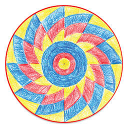 Roylco Make-A-Mandala Paper - 11" x 11", Pkg of 36 (finished example that looks like a star burst)