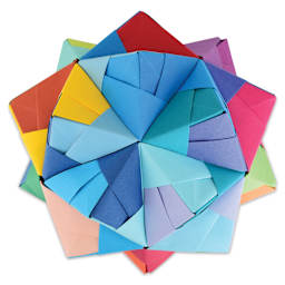 Yasutomo Pure Origami Papers combined to form finished flower example