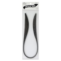 Quilled Creations Metallic Edge Gilded Quilling Paper - Pkg of 30, Silver Edge, Black, 1/8" front of packaging