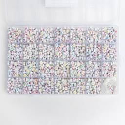 Jewelry Made By Me Letter Bead Box - Pkg of 1,600, White Beads, Assorted Letters