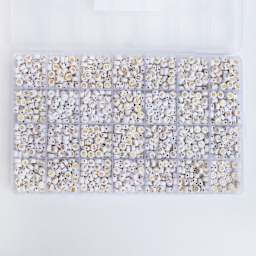 Jewelry Made By Me Letter Bead Box - Pkg of 1,600, White Beads, Gold Letters