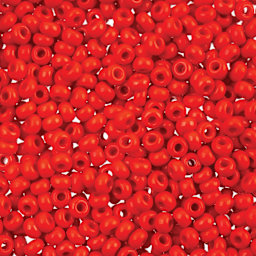  John Bead 8/0 Czech Glass Seed Beads - Opaque Medium Red