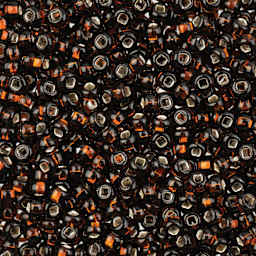  John Bead 8/0 Czech Glass Seed Beads - Transparent Dark Brown Silver-Lined