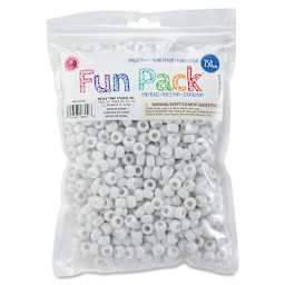 Cousin DIY Fun Pack Pony Beads - Pkg of 750, White, 6 mm x 9 mm front of packaging