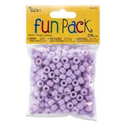 Cousin DIY Fun Pack Pony Beads - Pkg of 250, Purple, 6 mm x 9 mm front of packaging