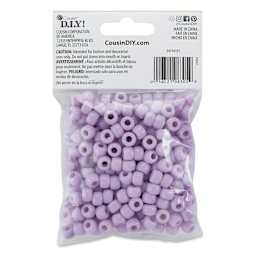 Cousin DIY Fun Pack Pony Beads - Pkg of 250, Purple, 6 mm x 9 mm back of packaging