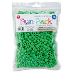Cousin DIY Fun Pack Pony Beads - Pkg of 750, Green, 6 mm x 9 mm front of packaging