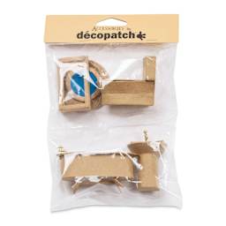 Decopatch Paper Mache Doll House Furniture Accessory Kit - Bathroom front of packaging