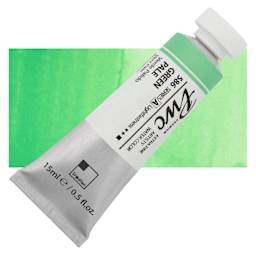 PWC Extra Fine Professional Watercolor - Green Pale, 15 ml, Tube and swatch