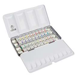 Schmincke Akademie Aquarell Watercolor Pans - Set of 40, Metal Case, Assorted Colors, Half Pans