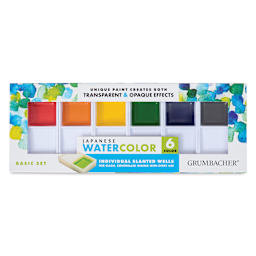 Grumbacher Japanese Watercolors - Set of 6, Basic Set