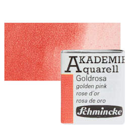 Schmincke Akademie Aquarell Watercolor Pan - Golden Pink, Half Pan and swatch