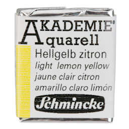 Schmincke Akademie Aquarell Watercolor Pan - Light Lemon Yellow, Half Pan
