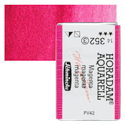 Schmincke Horadam Aquarell Watercolor - Magenta, Full Pan and swatch