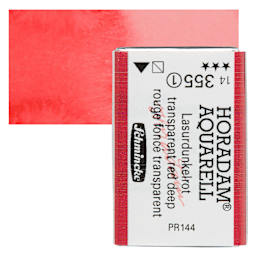 Schmincke Horadam Aquarell Watercolor - Transparent Red Deep, Full Pan and swatch