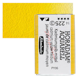 Schmincke Horadam Aquarell Watercolor - Cadmium Yellow Medium, Full Pan and swatch