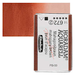 Schmincke Horadam Aquarell Watercolor - Mahogany Brown, Full Pan and swatch