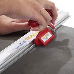 Logan Cos-Tools Straight/Bevel Cutter - Closeup of Cutter cutting Foam