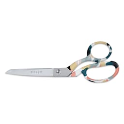 Gingher Rynn Designer Series Dressmaker Shears - Shown horizontally closed with decorated handle